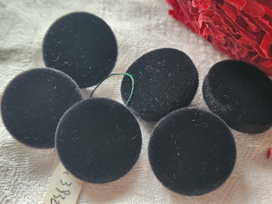 lot 6 boutons vintage doudou noir à pied passementerie 2,3 cm ref 3067