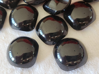 Lot 6 jolis boutons vintage noir lumineux pied 2 cm ref 3860 original