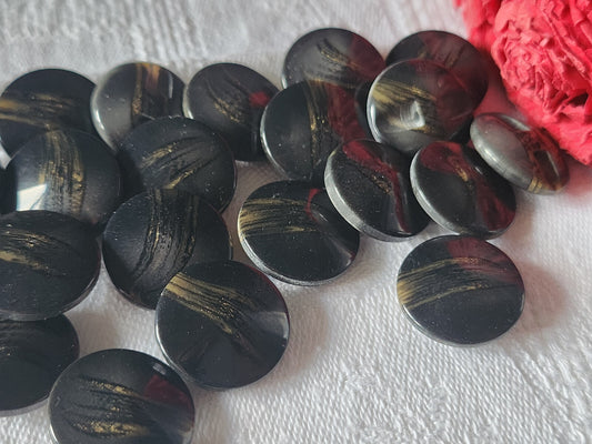Lot 9  boutons vintage gris scintillant paillette  pied 1,7 cm ref 2256