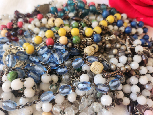 Lot 250 grammes  piece  chapelets anciens restauration listing en photo T1 n°5