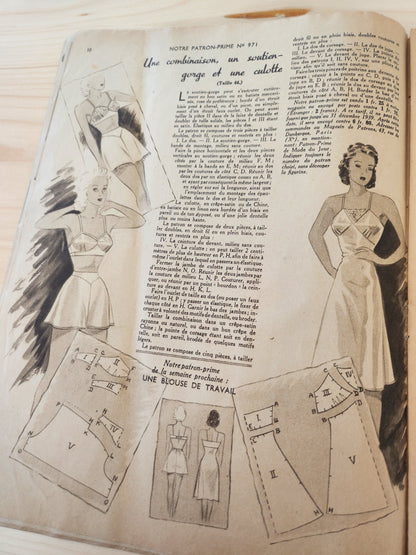 Mode du jour 1939 n°971 deux tissus c chic  robes garnies de tricot