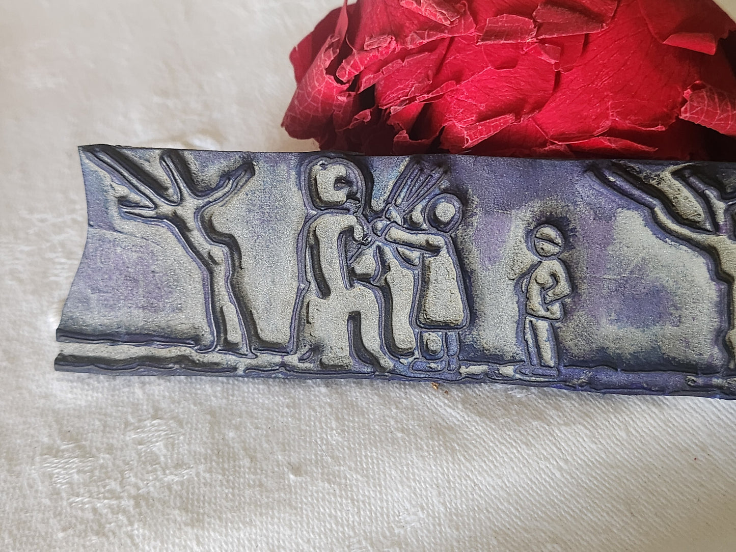 Tampon ancien sans support frise broderie collection bonhomme de neige  n°17