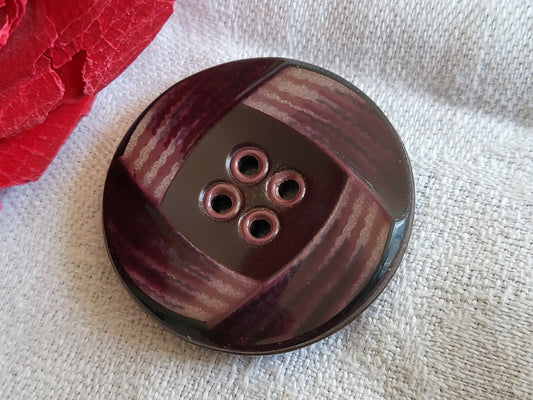 Gros bouton ancien en celluloïd violet collection diamètre 3,1  cm G12F