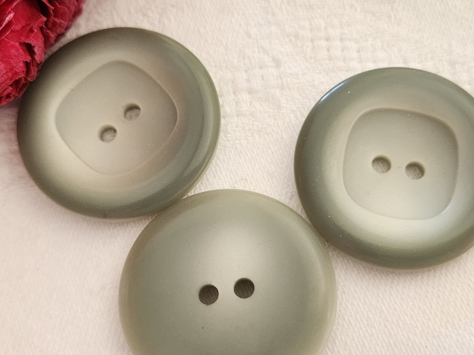 Trio gros boutons vintage gris veste 3 cm ref 212