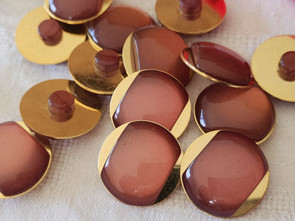 Lot 6 gros boutons vintage rosé  pied  2,5 cm ref 3893