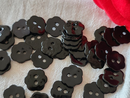Lot 14 boutons vintage en nacre bleu/noir   fleur 1,2  cm 12 mm  ref 4017
