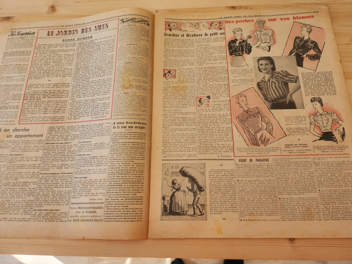 Le petit echo de la mode 1941 n°14 blouse jupe  revue mode française