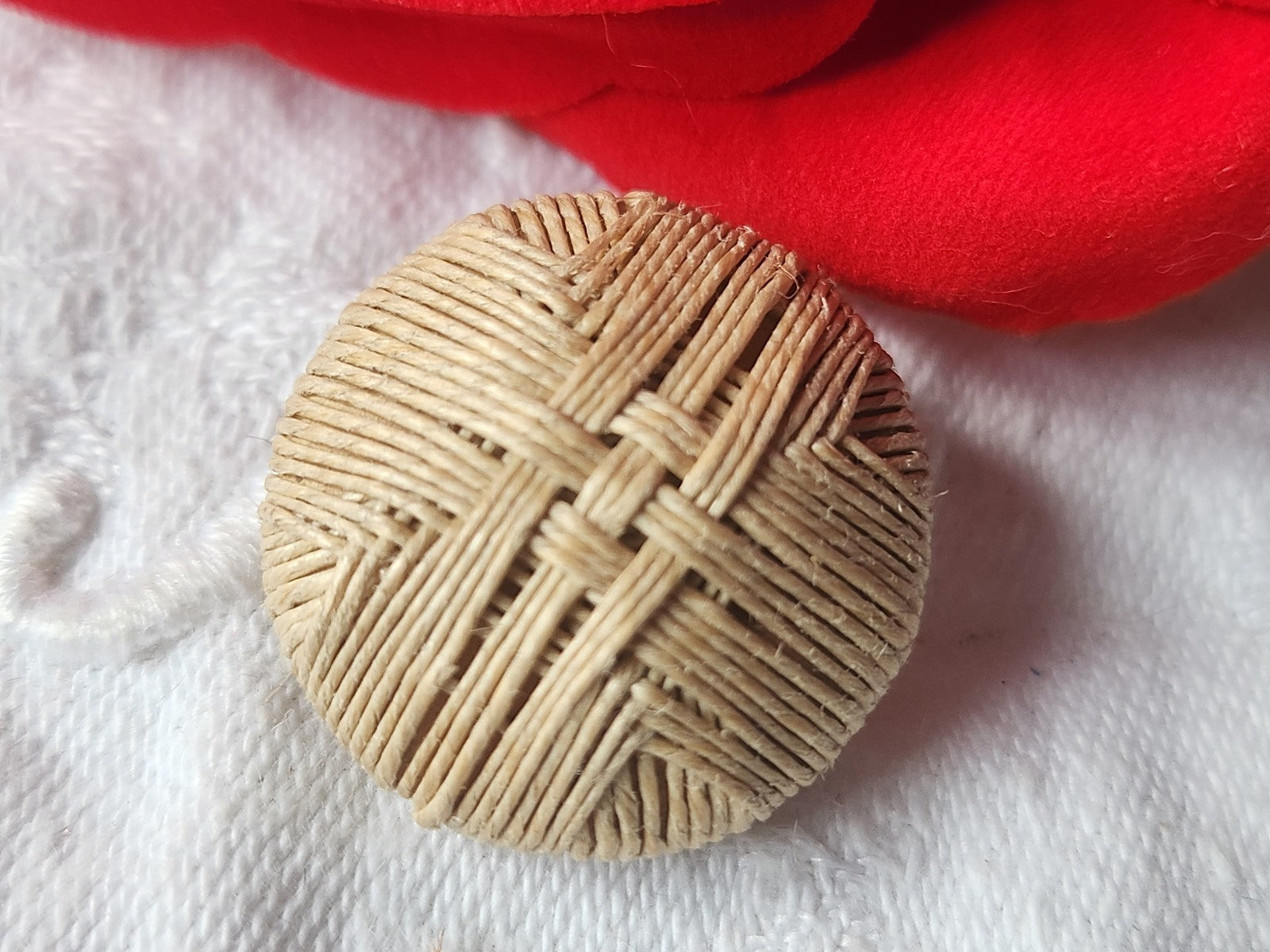 Collection bouton ancien en lin fil main 2,4 cm costume ref 5240