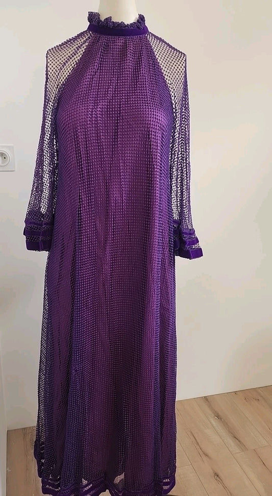 Pur vintage robe ancienne Violet superbe originale taille 36 ref portant