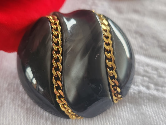 Gros bouton vintage originaux chainette gris doré pied 3,5  cm ref 2297