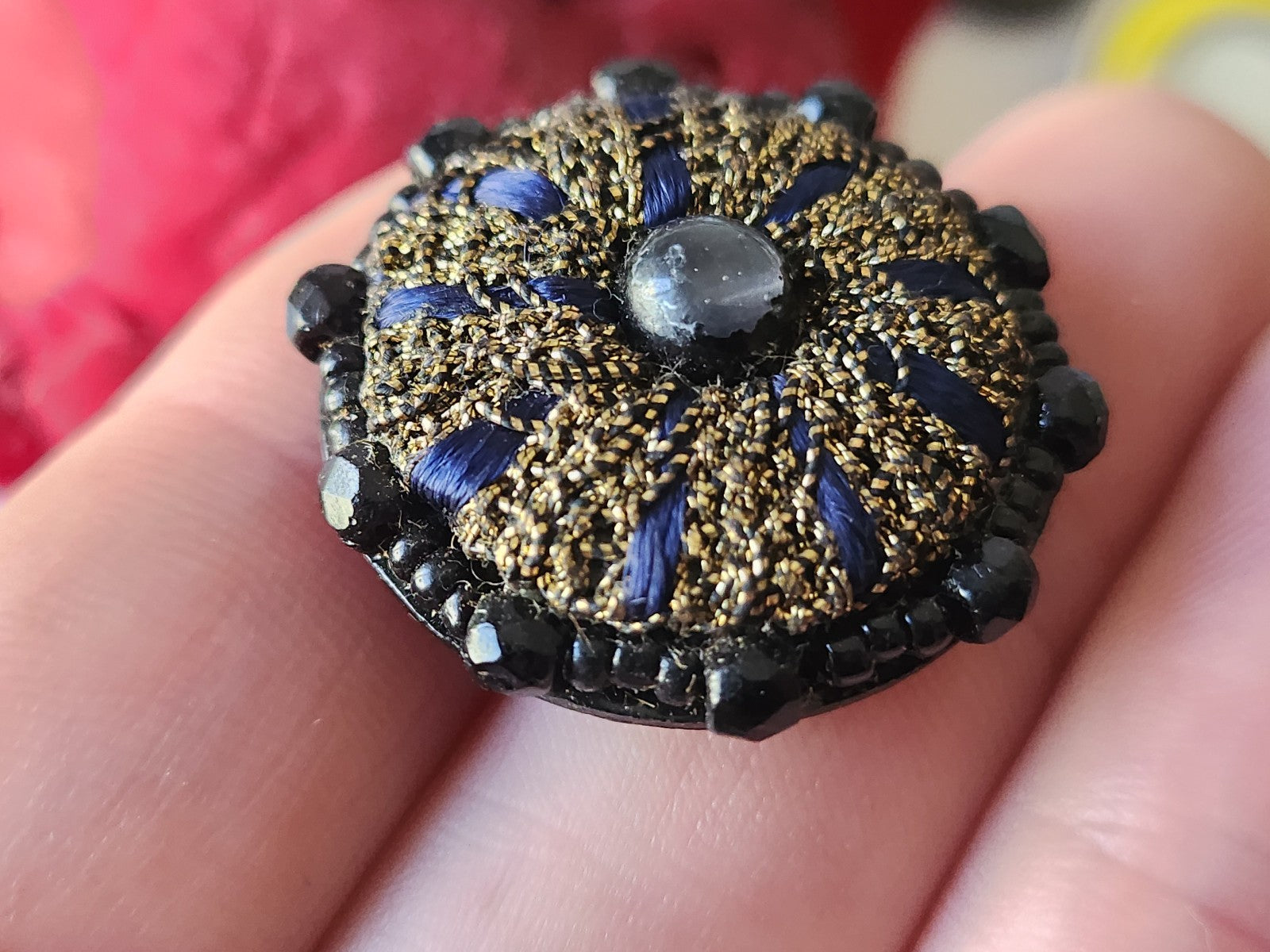 Collection bouton passementerie perle nor bleu 2,9 cm G14K