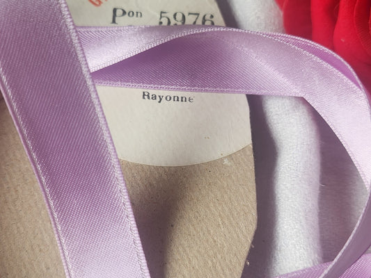 Ruban ancien rayonne vintage violet 3 mètres sur 1,6 cm  B5 n°5