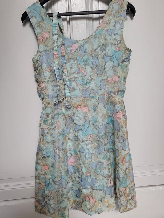 Pur vintage robe légère ton bleu rose été petite taille 36 ? ref port