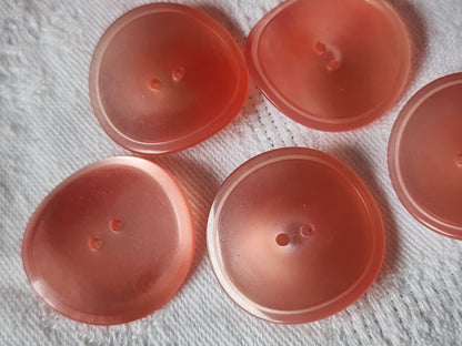 Lot 5 gros  boutons vintage rose courbé 2,6 cm ref 1536