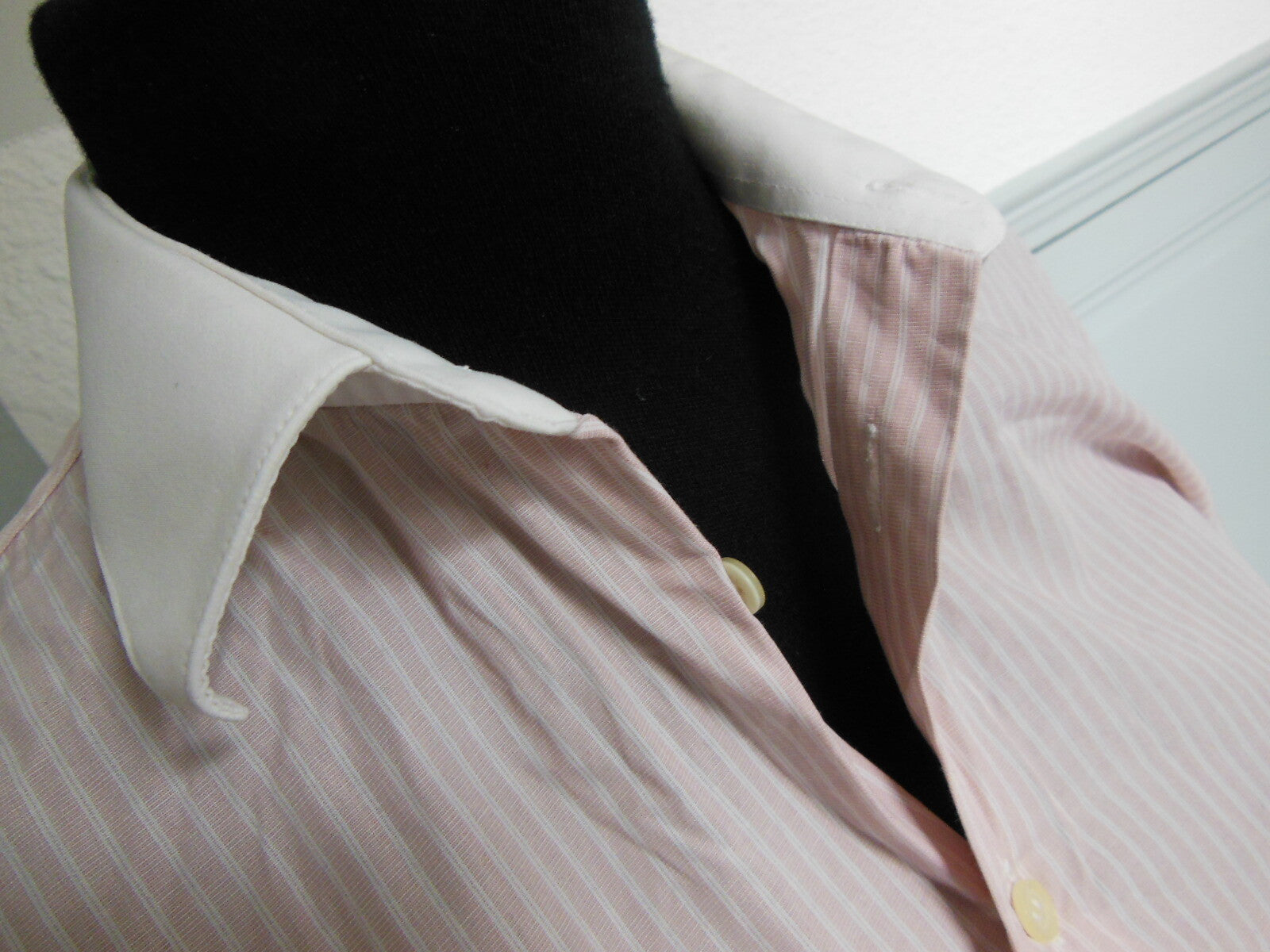 Pur vintage jolie chemise ancienne rayé rose  ideal avec jean  38? ref PORT