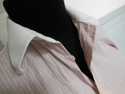Pur vintage jolie chemise ancienne rayé rose  ideal avec jean  38? ref PORT