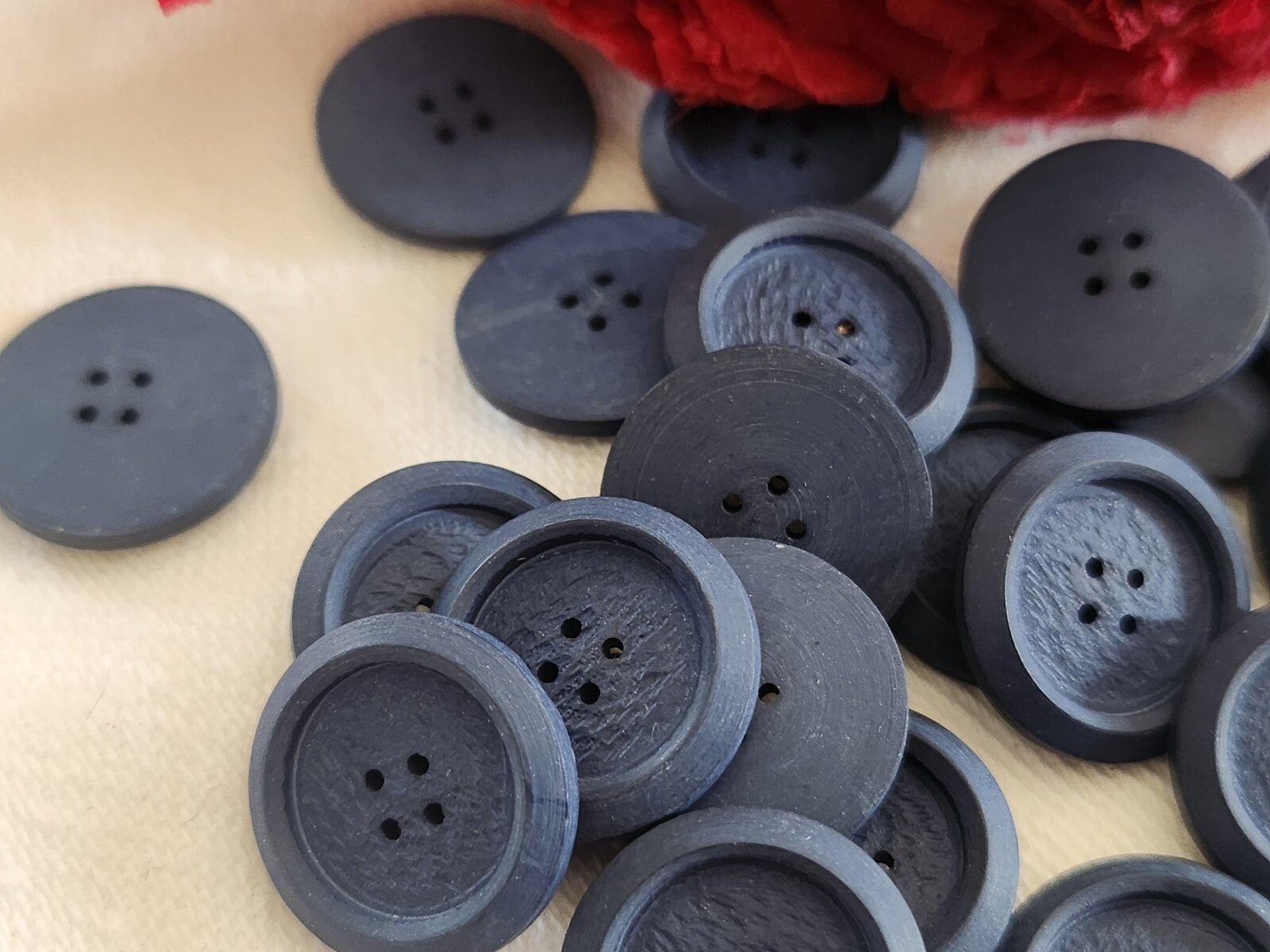 Lot 25 boutons vintage bleu mat texturé 1,5 cm ref 254