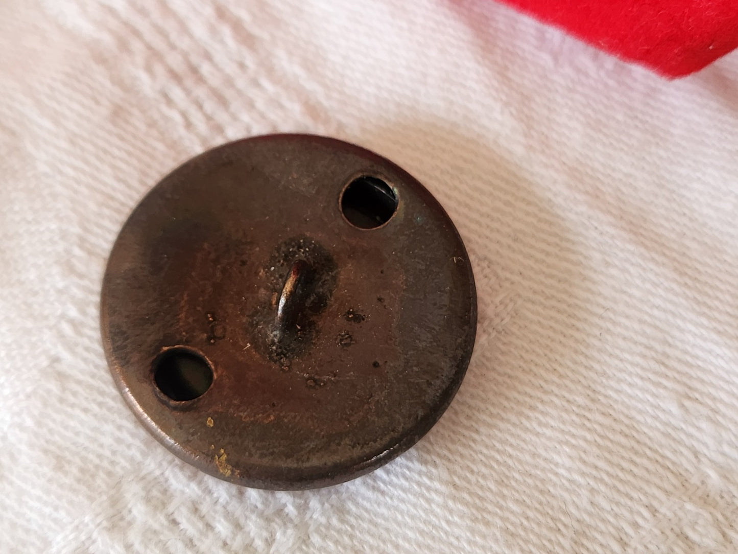 Gros bouton vintage monture métal coeur nacre marron  26 mm ou 2,6 cm G12L