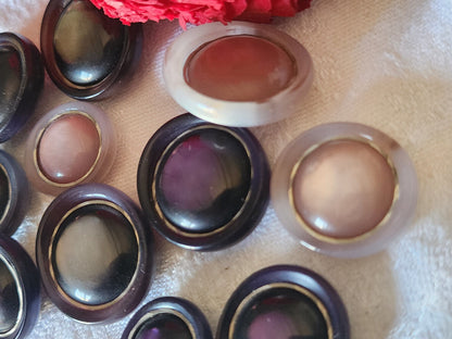 Lot 11 boutons vintage ovale panaché  1,7 sur  1,8 à  2,2 sur 2,4 cm ref 5997