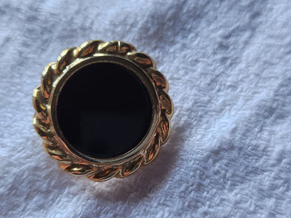 Lot 6 gros boutons vintage marron doré lourd pied 2,3 cm ref 416