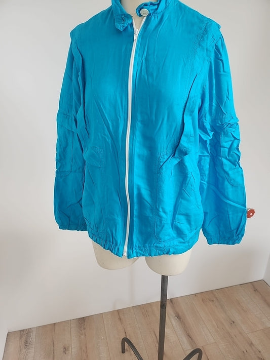 Pur vintage veste année 70 bleu kitch made in France taille 40 ? Ref portant