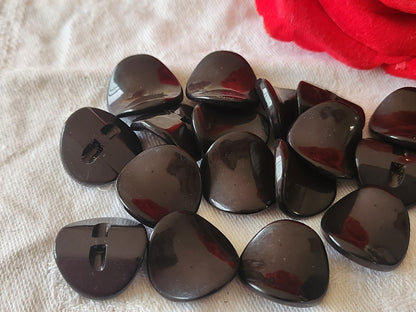lot 6 boutons vintage marron original courbé 1,9 cm sur 2 cm pied ref 6429 **