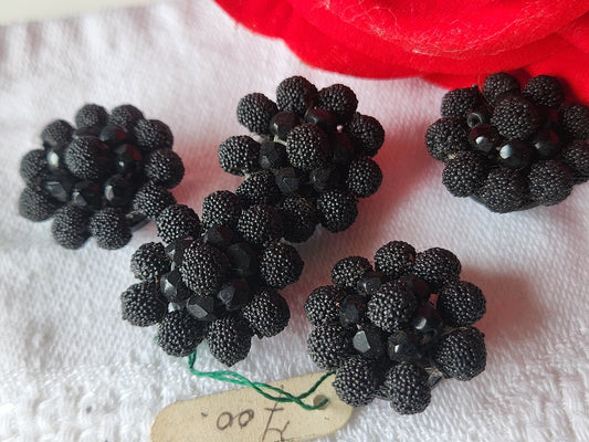 Collection lot 5 boutons  anciens effet rosée perle superbe 1,9 cm ref 3557