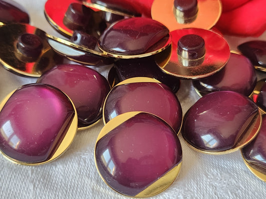 Lot 6 gros boutons vintage violet superbe pied  2,2 cm ref 1712