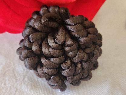 Haute couture gros bouton ancien  passementerie marron 4 cm XXL ref 3894