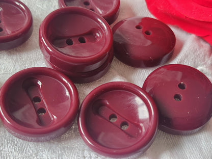 Lot 6 gros boutons vintage lie de vin épais   2,7 cm ref 3335
