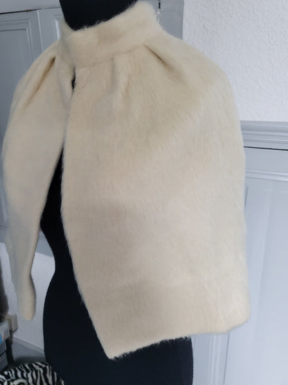 Etole ancienne vintage cape dessus d'épaule petite taille femme 34 crème B5