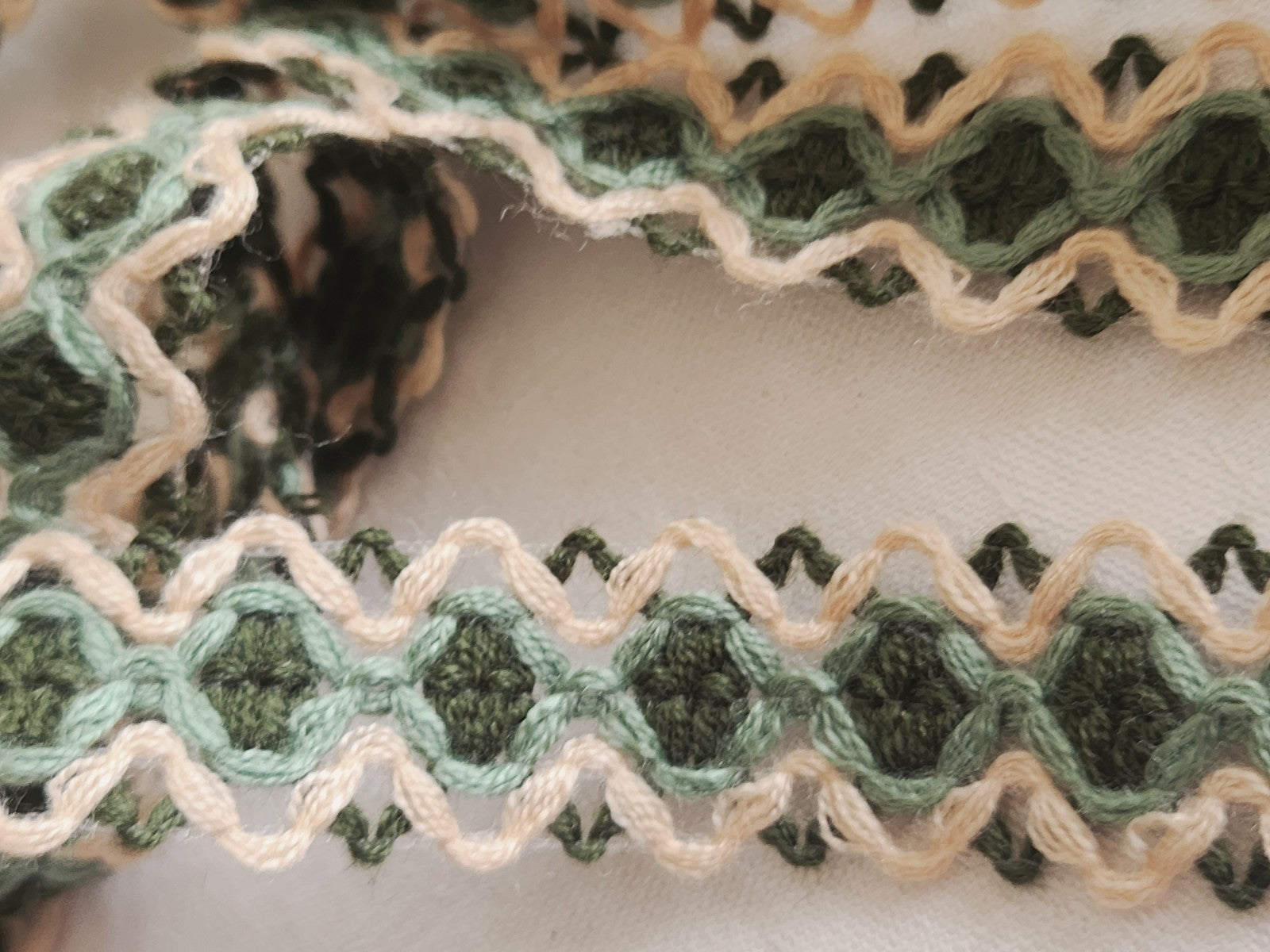 Galon vintage vert beige 2 m 20 sur 2,4 cm A5