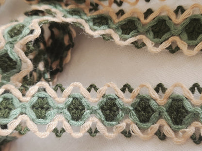 Galon vintage vert beige 2 m 20 sur 2,4 cm A5