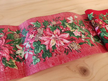Large galon ancien rouge grosse fleur 10, 5 cm 2 m 55 XXL  T3