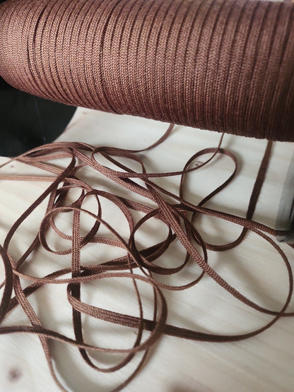 Biais ruban plat cordon fin lacet corsage 10 mètres  sur 0,4 cm Marron A4