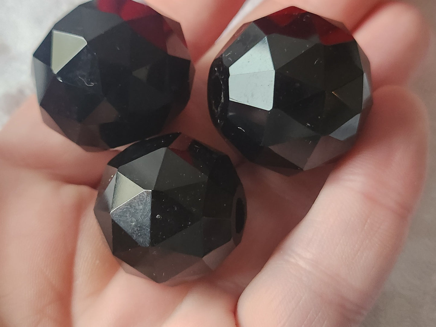 Lot 3 boule en verre  anciens restauration poignée 2,7 et 2,5 cm ref 5738