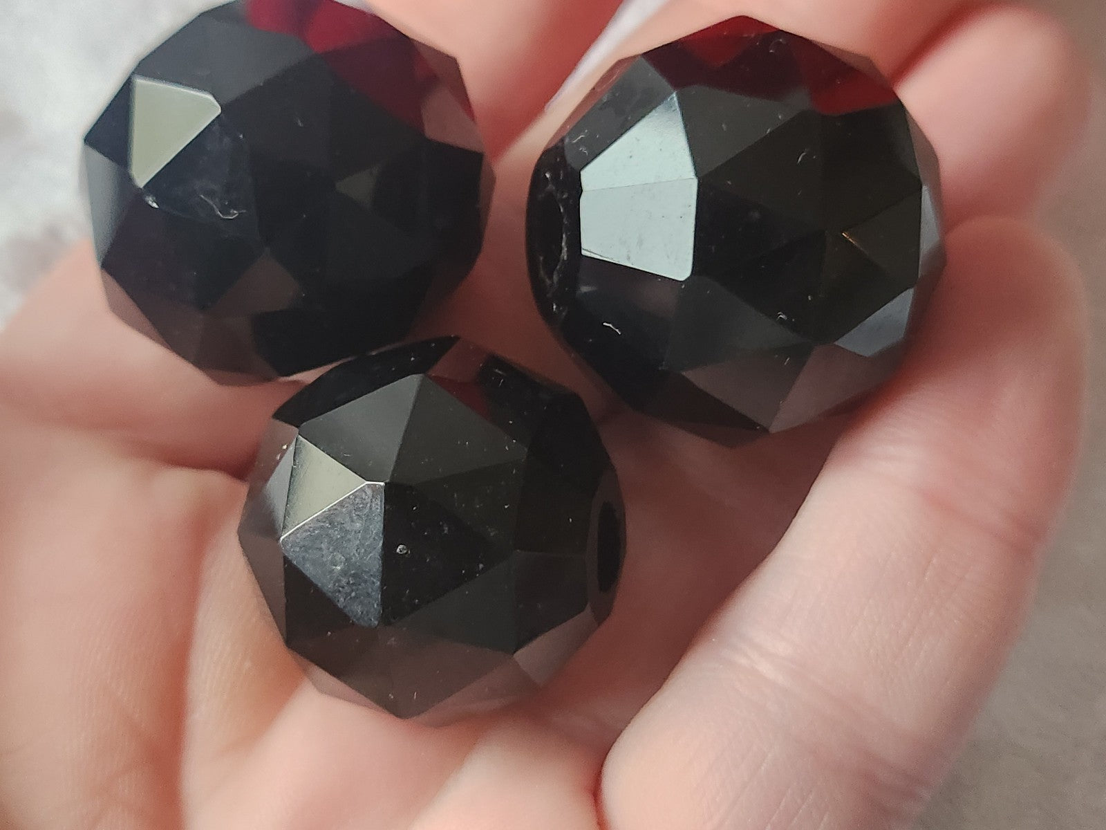 Lot 3 boule en verre  anciens restauration poignée 2,7 et 2,5 cm ref 5738