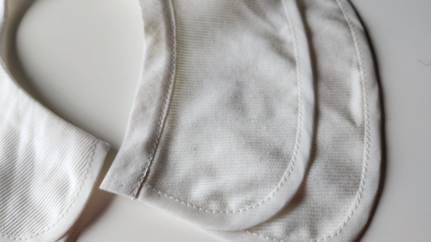 Col ancien vintage tissu tramé double vbvolant blanc B1-25