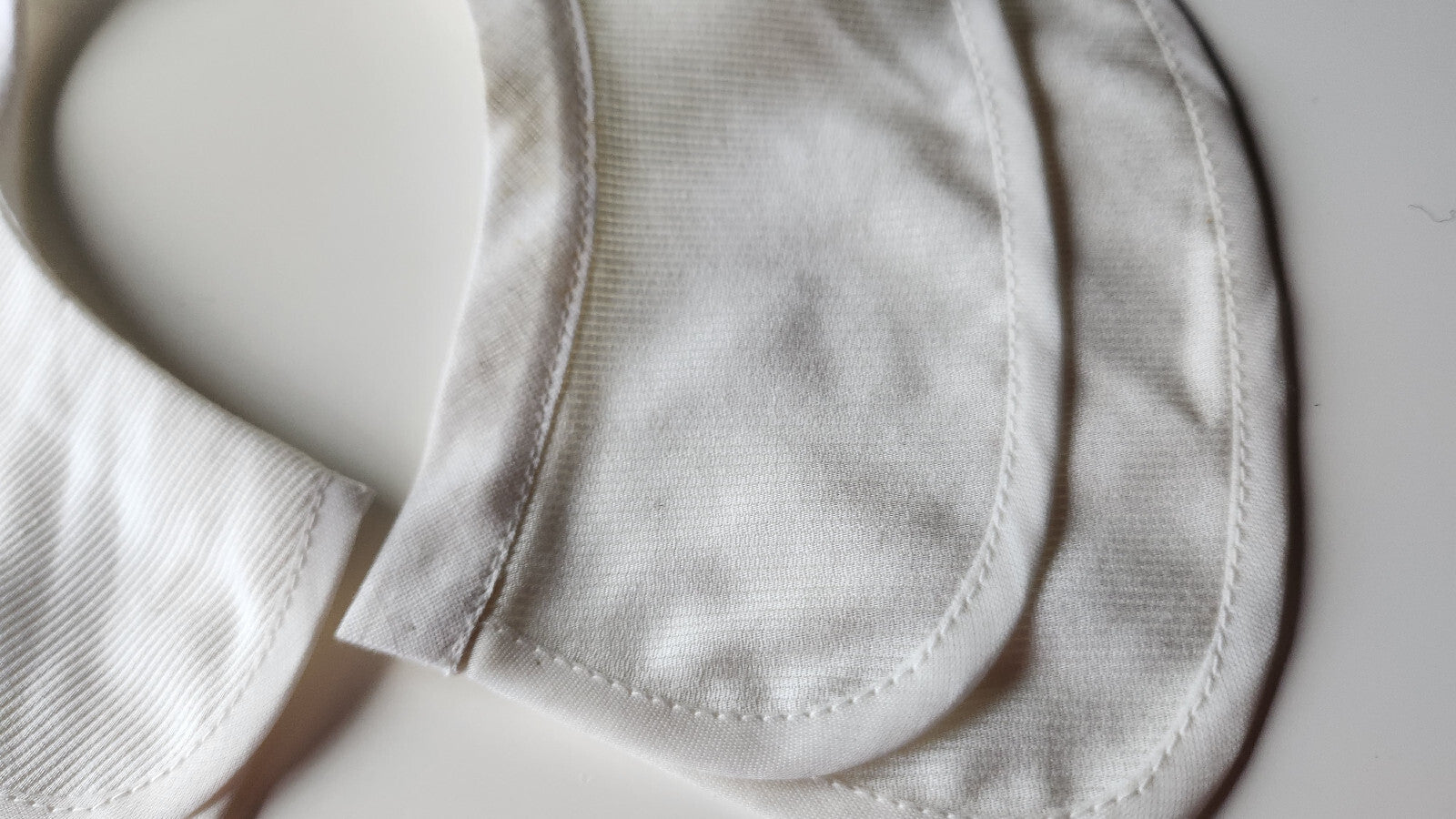 Col ancien vintage tissu tramé double vbvolant blanc B1-25