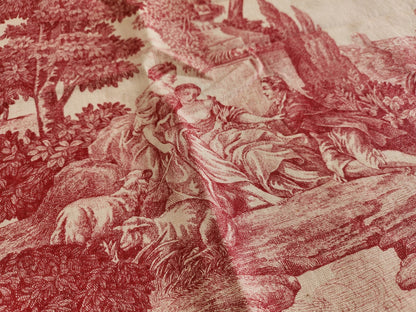 Ancien coupon de tissu toile de jouy "le printemps " d'aprés Boucher petit B6
