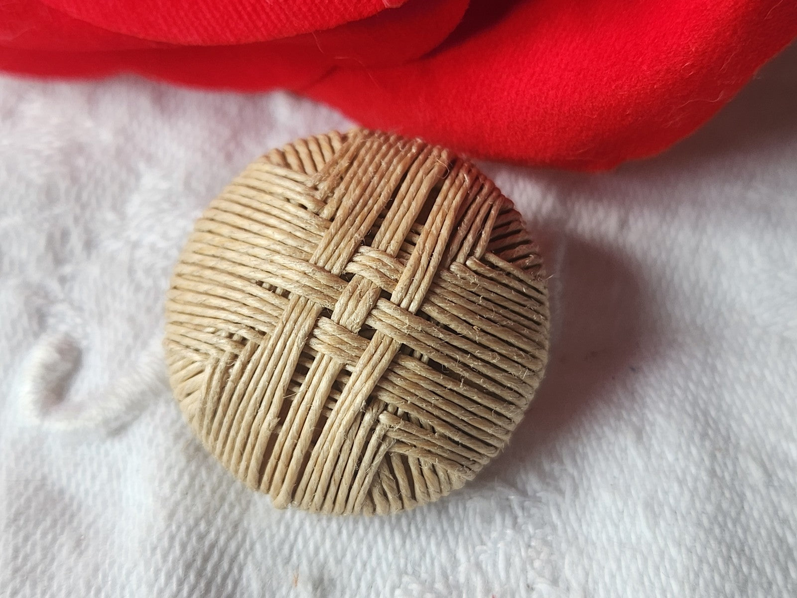 Collection bouton ancien en lin fil main 2,4 cm costume ref 5240