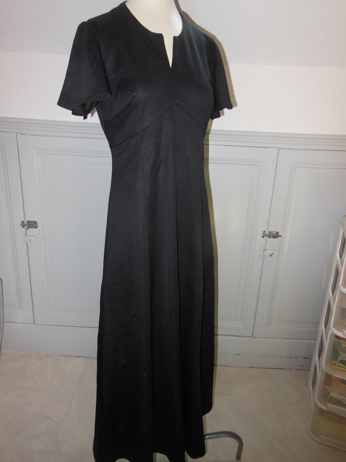 Pur vintage superbe robe longue noir année 60/70 taille 38/40 B1