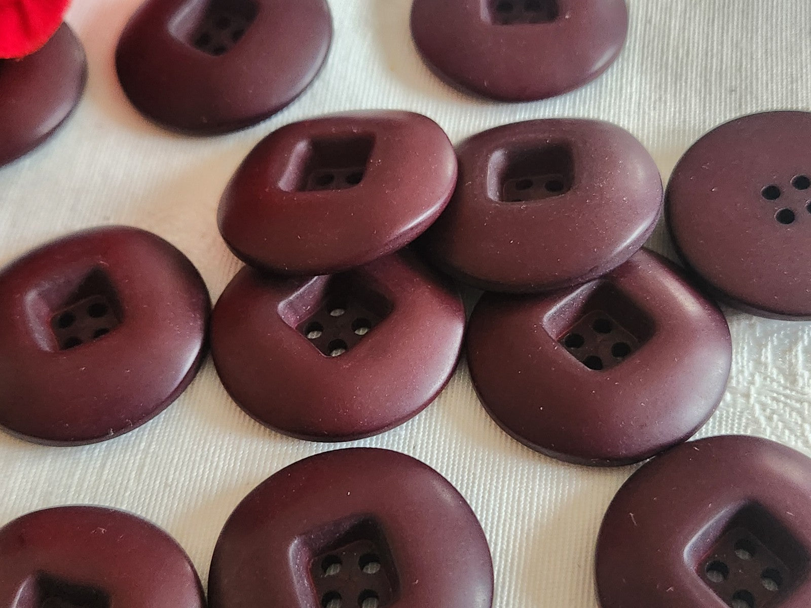 Lot 6 gros boutons vintage lie de vin/marron  2,9 cm 29 mm ref 6395 **