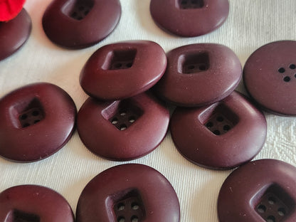 Lot 6 gros boutons vintage lie de vin/marron  2,9 cm 29 mm ref 6395 **