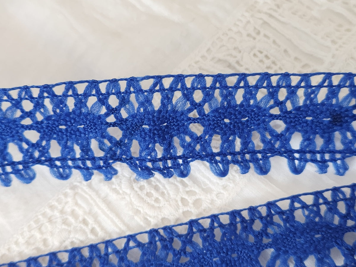 Dentelle vintage bleu large 3 mètres sur 2,5 cm A3