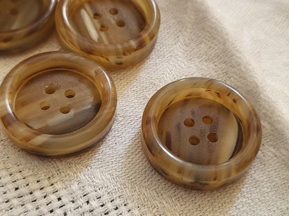 lot7 boutons vintage marron camaïeu haut diamètre 32,1 cm ref 3345
