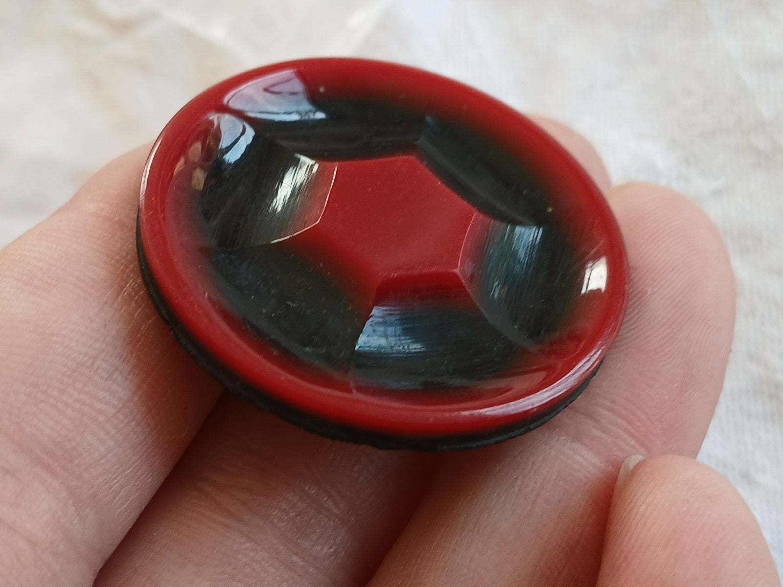 Gros bouton ancien art déco galalithe année 20/30 parurier 3,7 cm 37 mm ref 6489