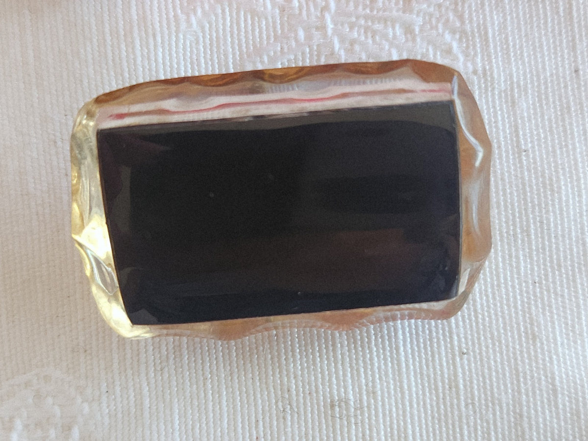 Enorme  bouton vintage effet strass pied noir 2,3 sur 3,5 cm ref 6296 **