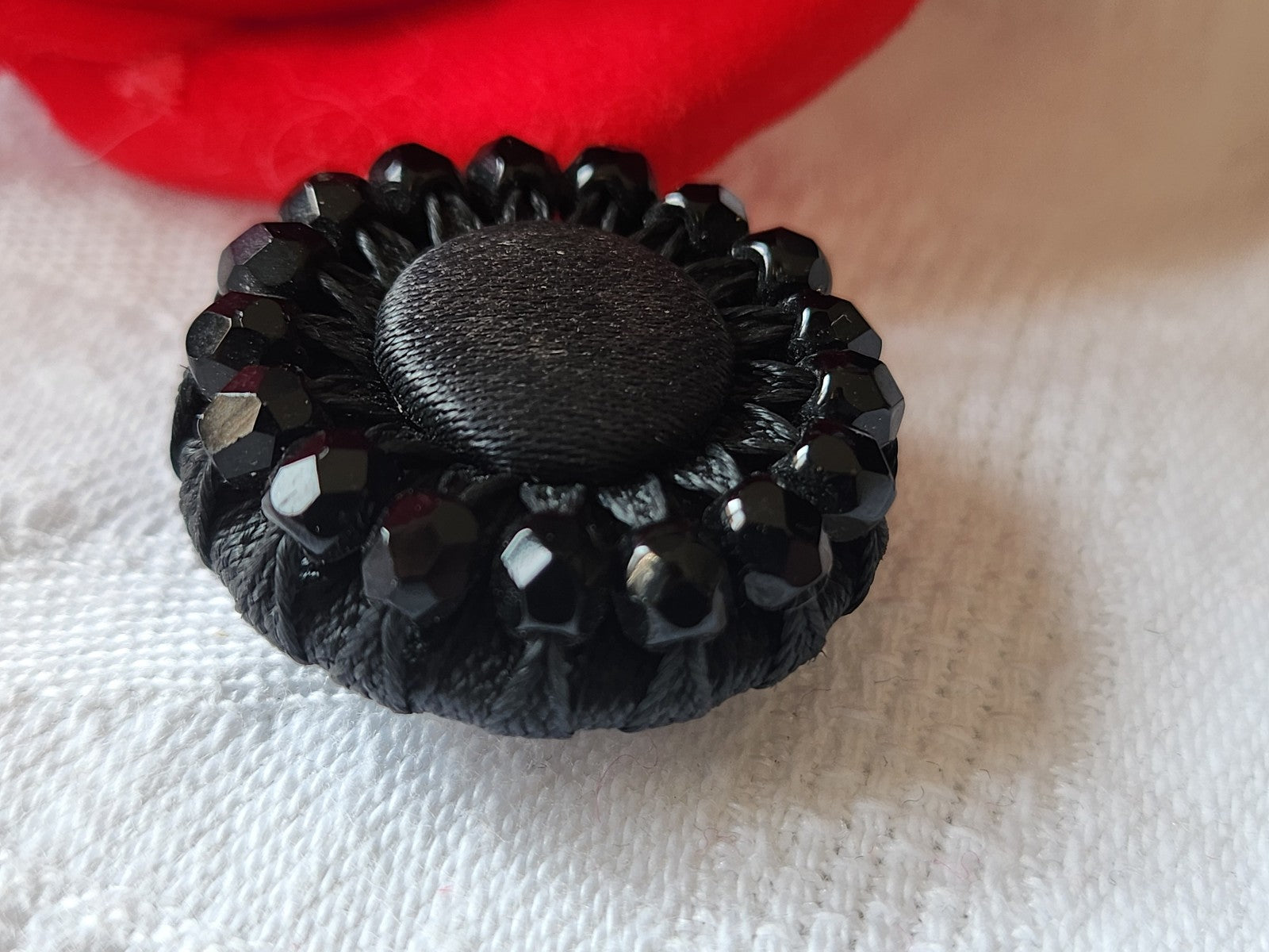 collection bouton ancien passementerie perle en verre 2,6 cm D11L