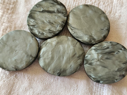 lot 5 gros boutons vintage gris marbré ovale pied 3 cm sur 2,5 cm ref 5988